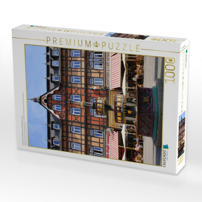 Wernigerode, Marktplatz mit Wohltäterbrunnen - CALVENDO Foto-Puzzle'