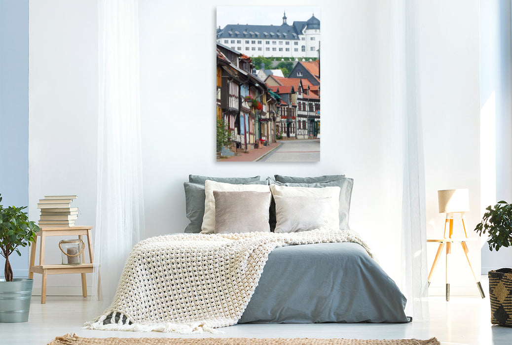 Premium textile canvas Premium textile canvas 80 cm x 120 cm high view of the Stolberg Castle 