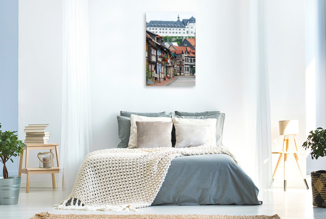 Premium textile canvas Premium textile canvas 80 cm x 120 cm high view of the Stolberg Castle 