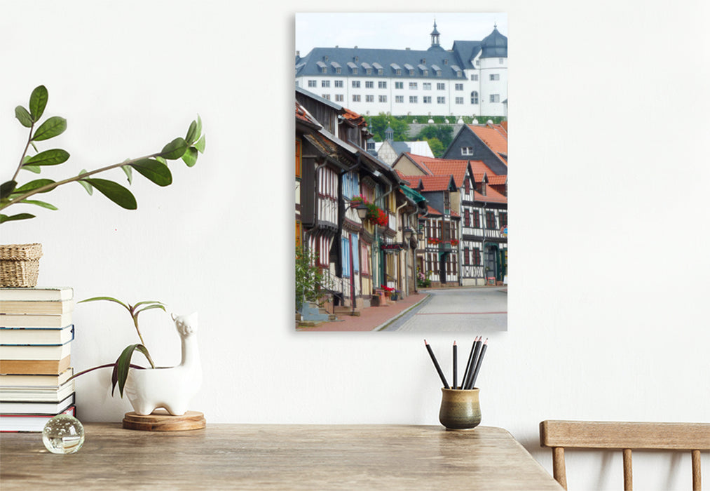 Premium textile canvas Premium textile canvas 80 cm x 120 cm high view of the Stolberg Castle 