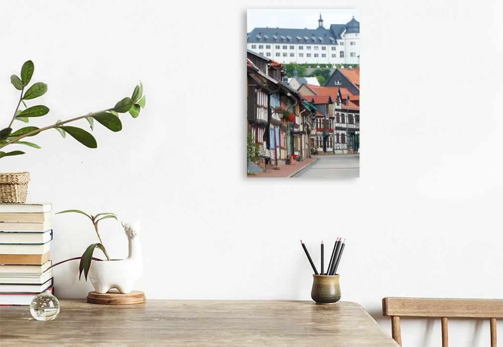 Premium textile canvas Premium textile canvas 80 cm x 120 cm high view of the Stolberg Castle 