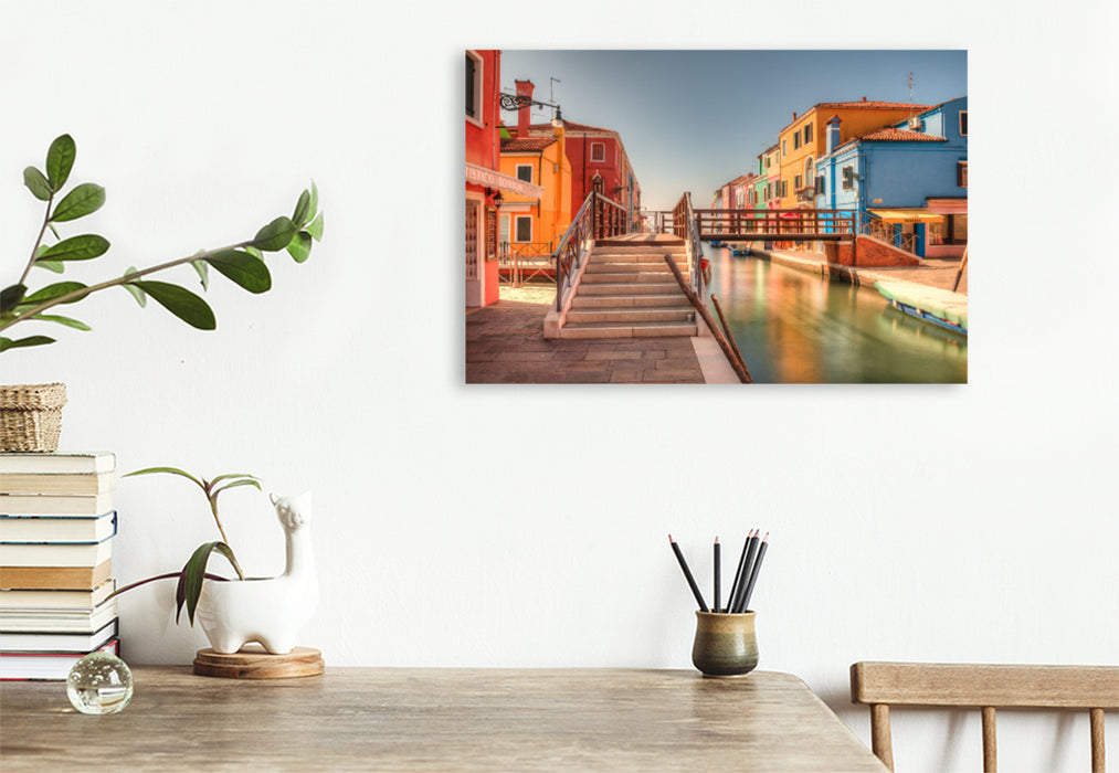 Premium textile canvas Premium textile canvas 120 cm x 80 cm across Bridge on the Rio San Mauro 