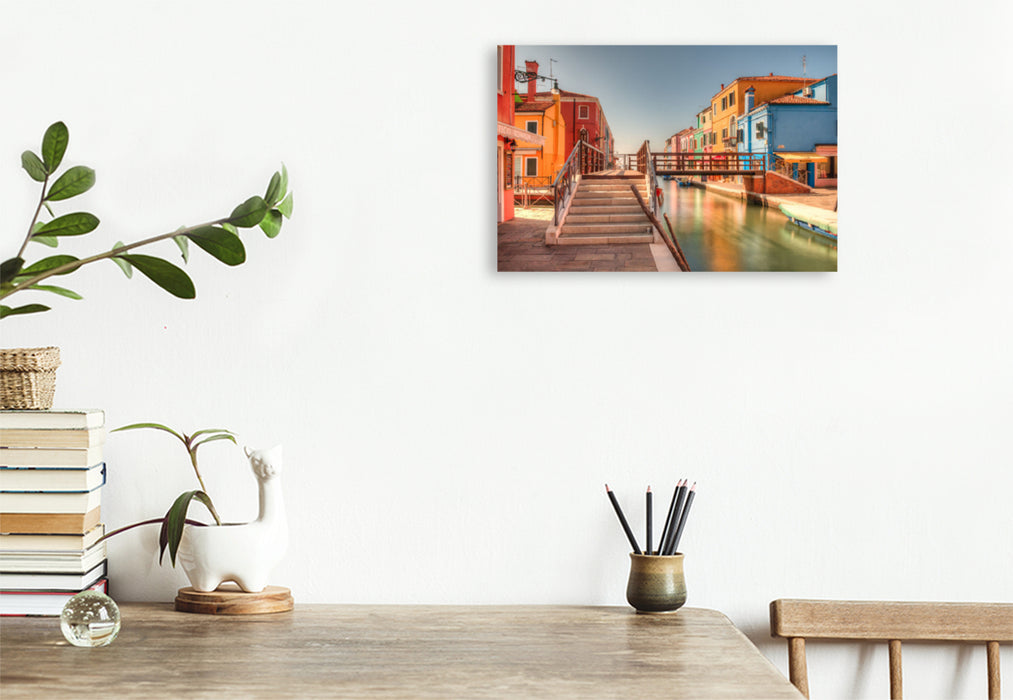 Premium textile canvas Premium textile canvas 120 cm x 80 cm across Bridge on the Rio San Mauro 