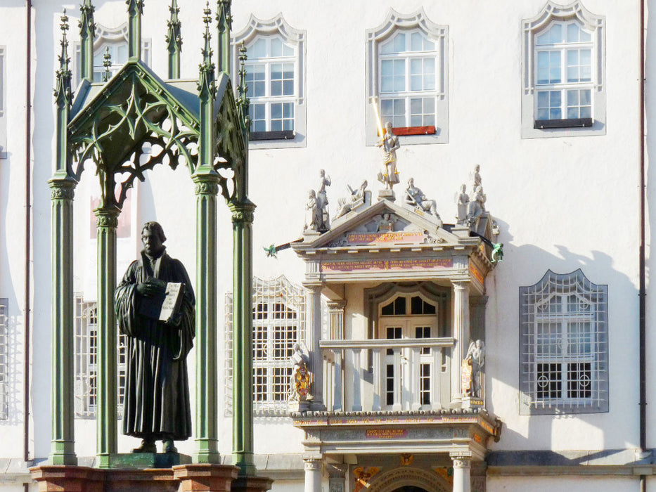 Wittenberg, Lutherdenkmal vor dem Rathaus - CALVENDO Foto-Puzzle'