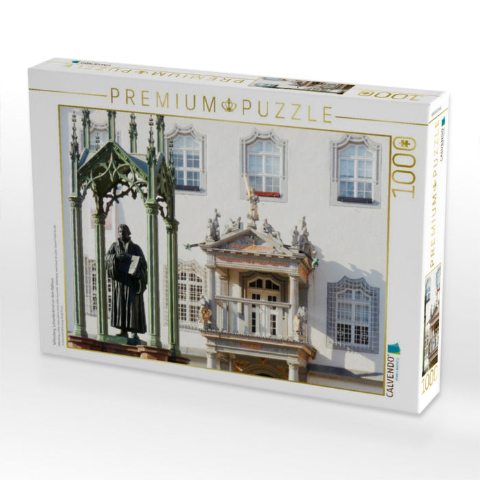 Wittenberg, Lutherdenkmal vor dem Rathaus - CALVENDO Foto-Puzzle'