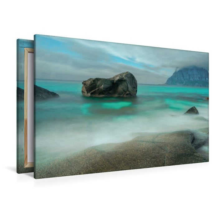 Premium textile canvas Premium textile canvas 120 cm x 80 cm landscape Uttakleiv 
