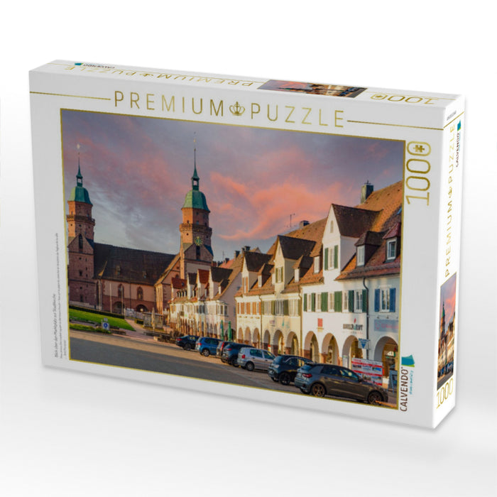 Blick über den Marktplatz zur Stadtkirche - CALVENDO Foto-Puzzle'