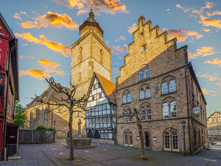 Schwälmer Brunnen und Obergasse 1000 Teile Puzzle quer - CALVENDO Foto-Puzzle'
