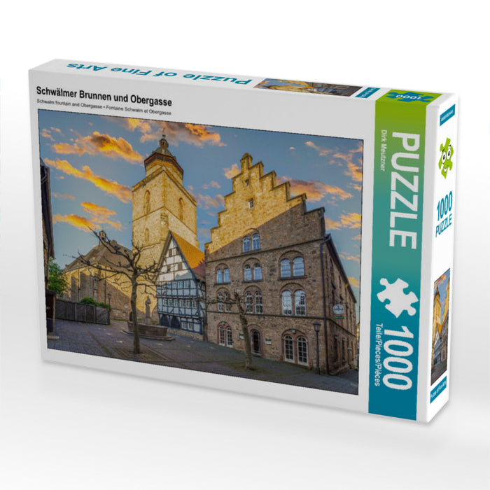 Schwälmer Brunnen und Obergasse 1000 Teile Puzzle quer - CALVENDO Foto-Puzzle'