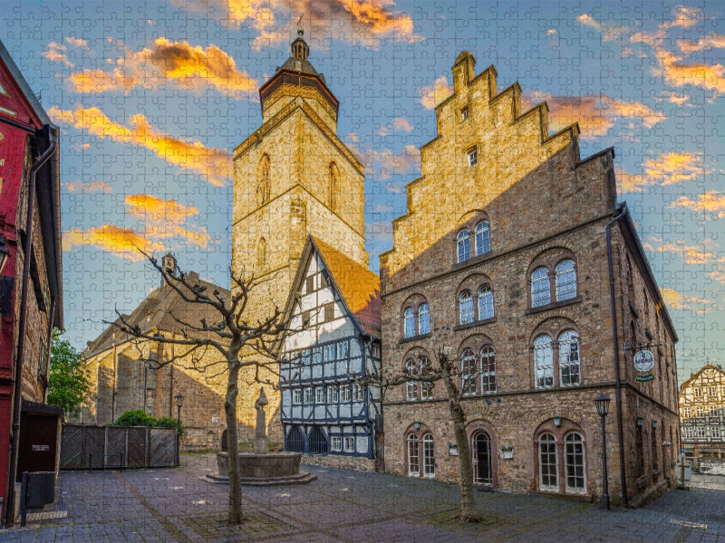 Schwälmer Brunnen und Obergasse - CALVENDO Foto-Puzzle'