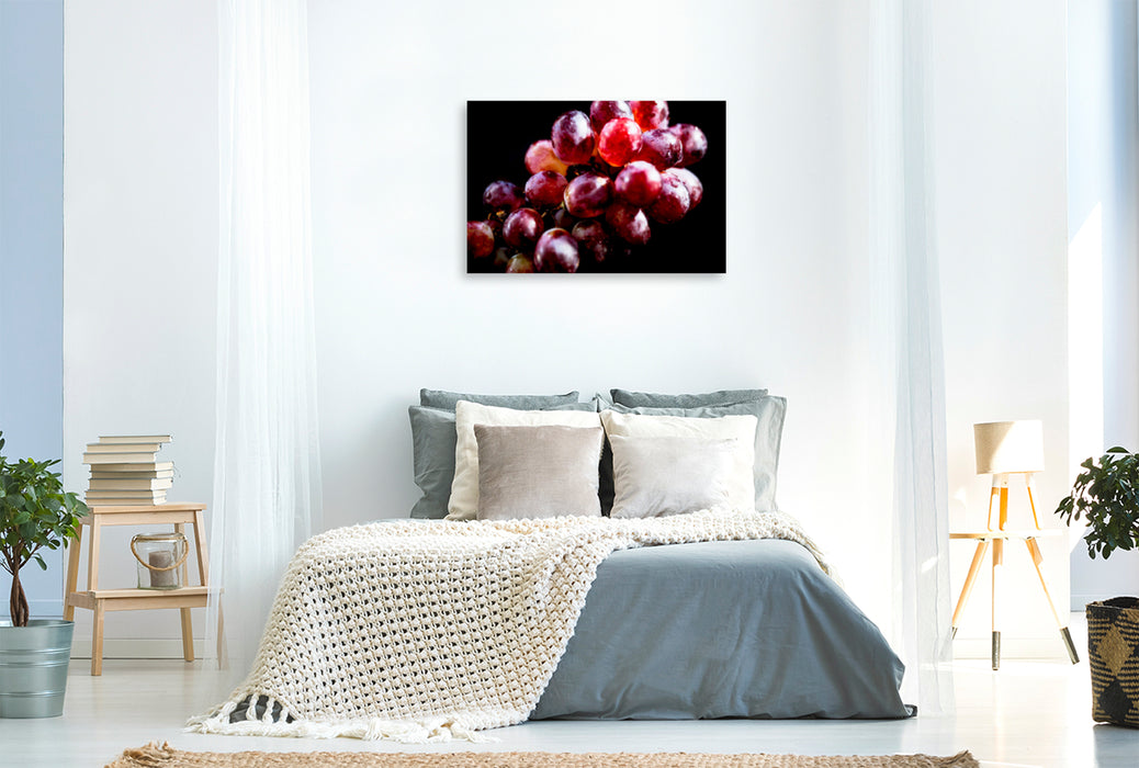 Premium textile canvas Premium textile canvas 120 cm x 80 cm landscape Red grapes 