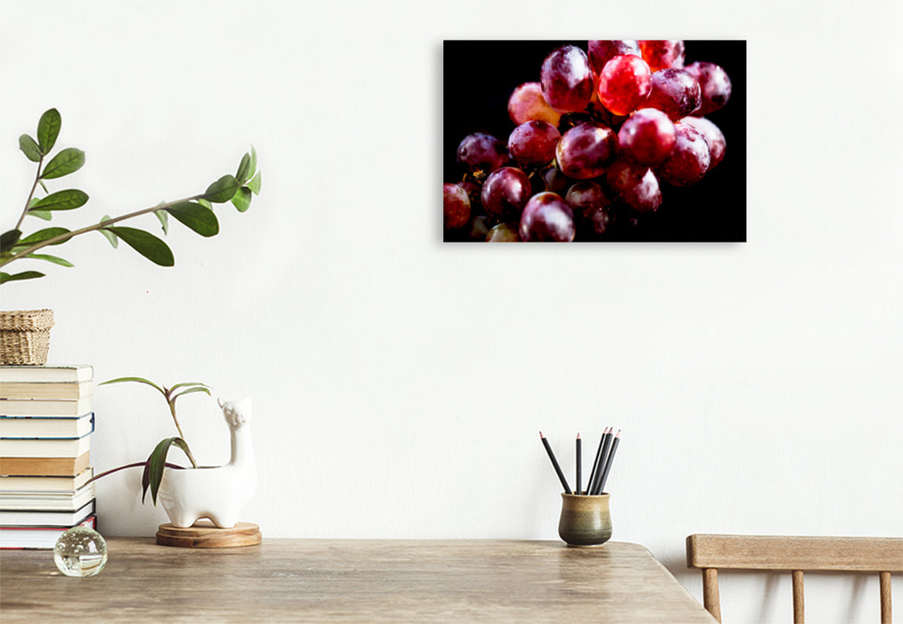 Premium textile canvas Premium textile canvas 120 cm x 80 cm landscape Red grapes 