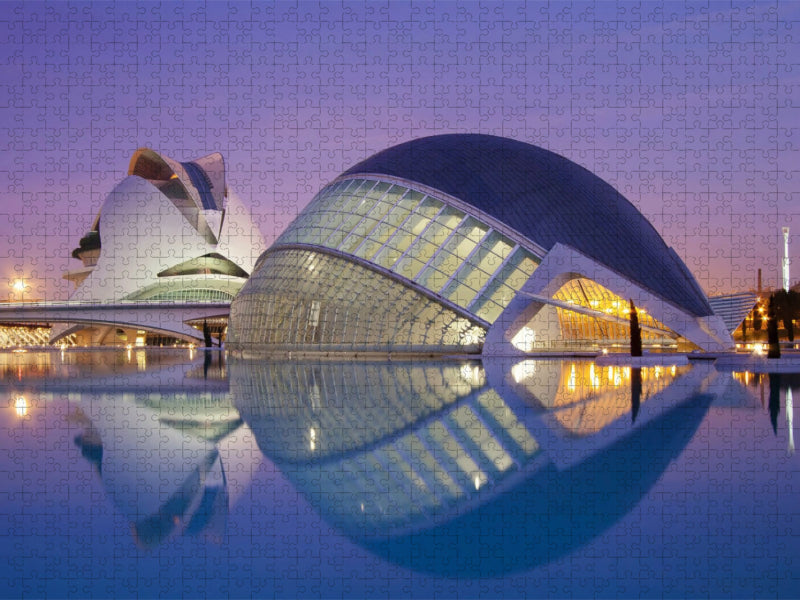 Abendstimmung in der Ciudad de les Arts - CALVENDO Foto-Puzzle'
