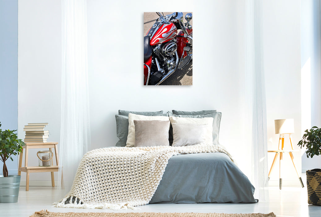 Premium textile canvas Premium textile canvas 80 cm x 120 cm high Harley Davidson eot and chrome 