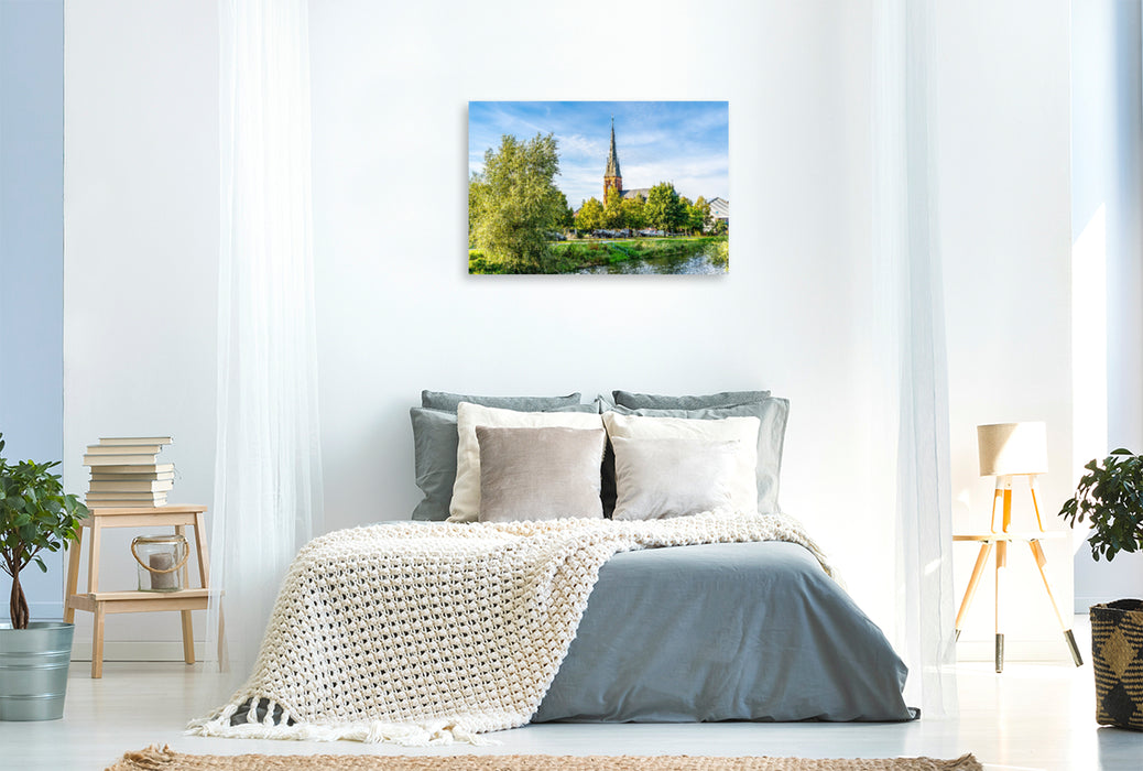 Premium textile canvas Premium textile canvas 120 cm x 80 cm landscape A motif from the calendar The fascinating city of Torgelow 