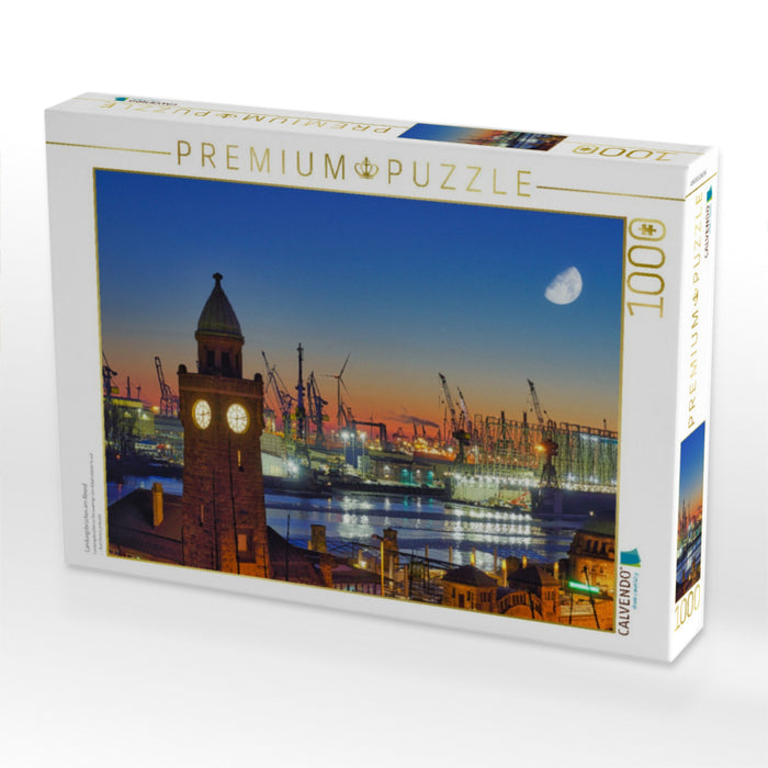 Landungsbrücken am Abend - CALVENDO Foto-Puzzle'