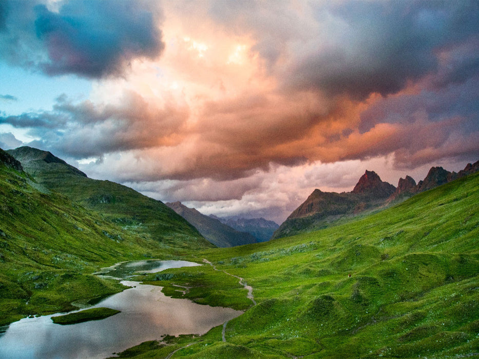 Alpenglühen über den Scheidseen - CALVENDO Foto-Puzzle'