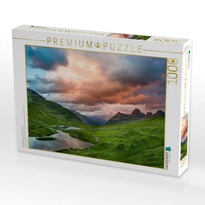 Alpenglühen über den Scheidseen - CALVENDO Foto-Puzzle'