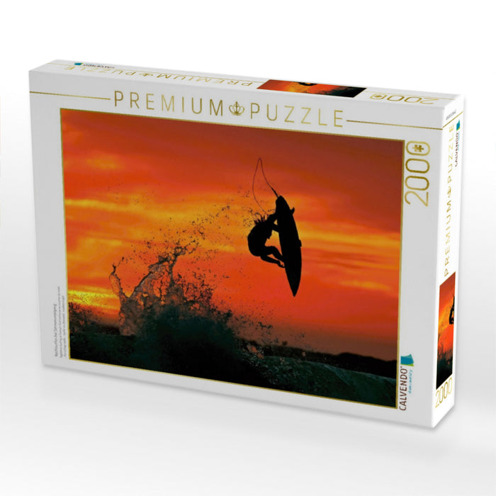 Nachtsurfen bei Sonnenuntergang - CALVENDO Foto-Puzzle'