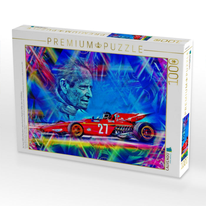 Der Ferrari 312B mit Rennfahrer Jacky Ickx ist ein Modell der 1970er Jahre mit Kultstatus. - CALVENDO Foto-Puzzle'
