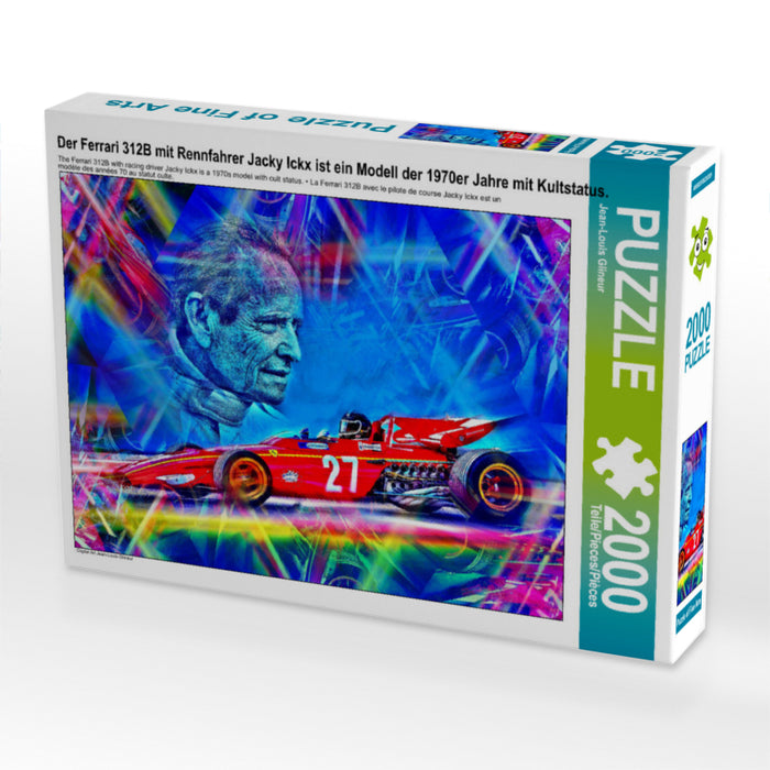 Der Ferrari 312B mit Rennfahrer Jacky Ickx ist ein Modell der 1970er Jahre mit Kultstatus. 2000 Teile Puzzle quer - CALVENDO Foto-Puzzle'