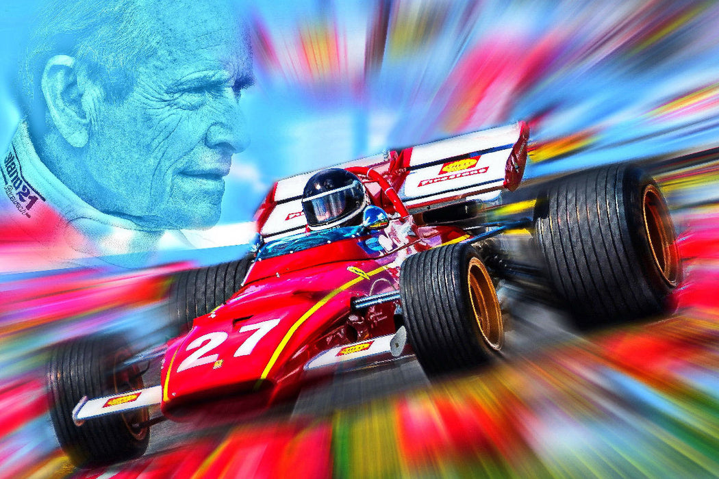 Premium Textil-Leinwand Der Belgier Jacky Ickx gehört zu den großen Motorsportlegenden
