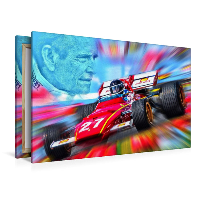Premium Textil-Leinwand Der Belgier Jacky Ickx gehört zu den großen Motorsportlegenden
