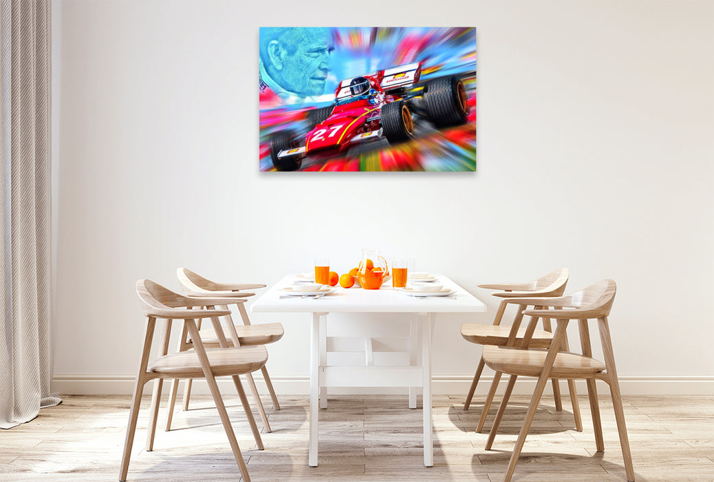 Premium Textil-Leinwand Der Belgier Jacky Ickx gehört zu den großen Motorsportlegenden
