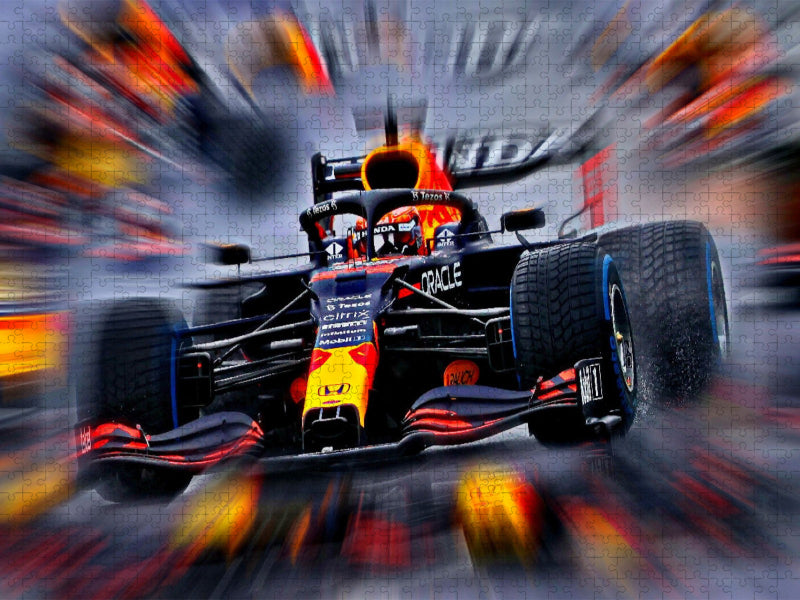 Zwar besitzt der Niederländer Max Verstappen auch die belgische Staatsbürgerschaft, fährt aber mit niederländischer Lizenz. Sein Vater Jos war vor über 20 Jahren auch in der Formel 1 aktiv. - CALVENDO Foto-Puzzle'