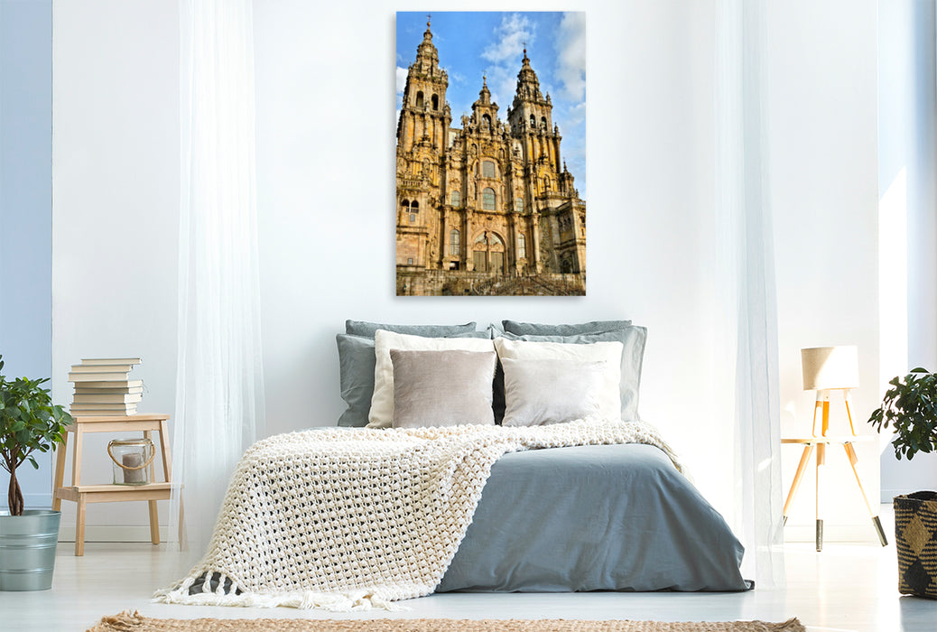 Premium Textil-Leinwand Premium Textil-Leinwand 80 cm x 120 cm  hoch Kathedrale von Santiago de Compostela