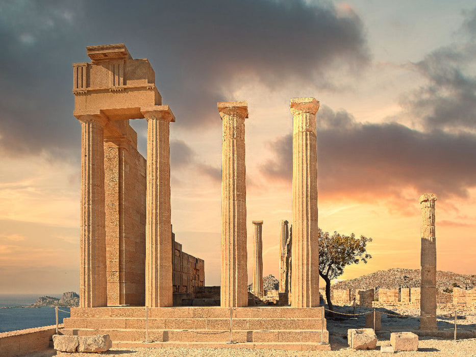 Akkropolis von Lindos 1000 Teile Puzzle quer - CALVENDO Foto-Puzzle'