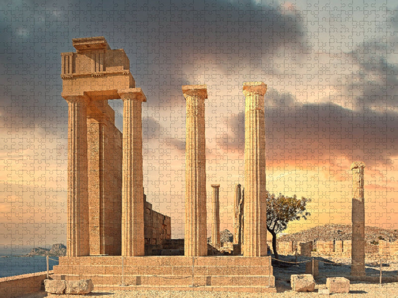 Akkropolis von Lindos - CALVENDO Foto-Puzzle'