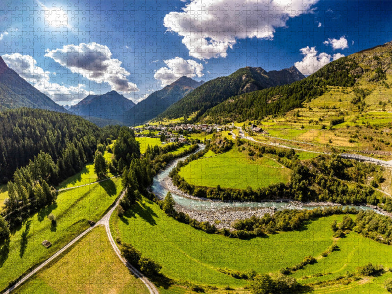 Lavin am Inn im Unterengadin - CALVENDO Foto-Puzzle'