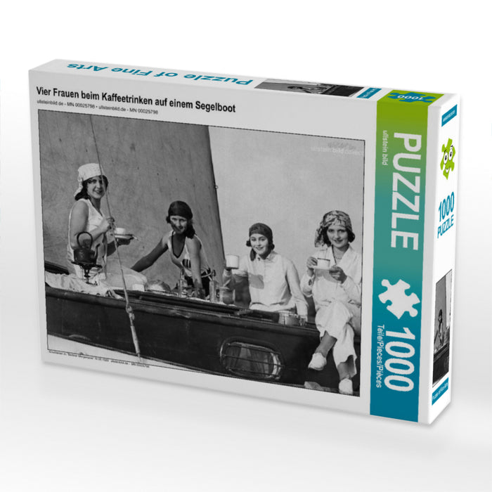 Vier Frauen beim Kaffeetrinken auf einem Segelboot 1000 Teile Puzzle quer - CALVENDO Foto-Puzzle'