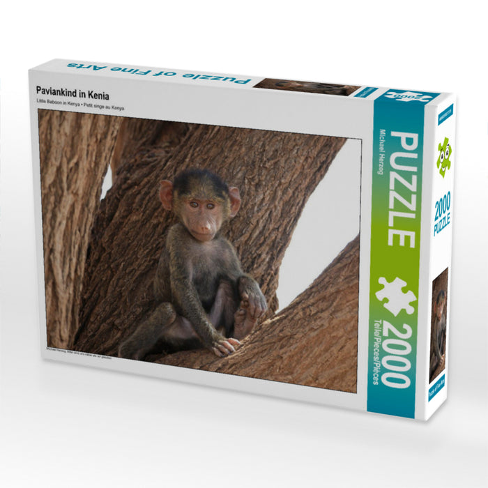 Paviankind in Kenia 2000 Teile Puzzle quer - CALVENDO Foto-Puzzle'