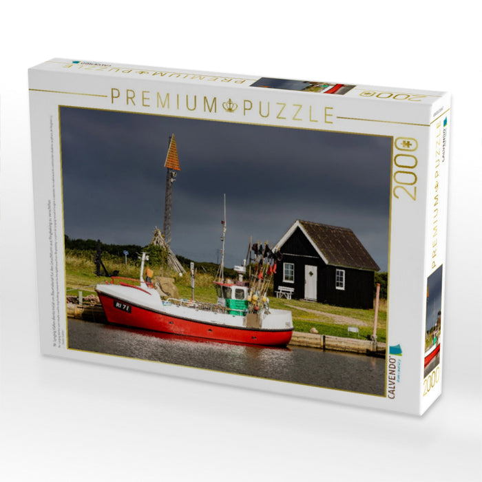 Nr. Lyngvig Hafen diente initial um Baumaterial für den Leuchtturm aus Ringkøbing zu verschiffen - CALVENDO Foto-Puzzle'
