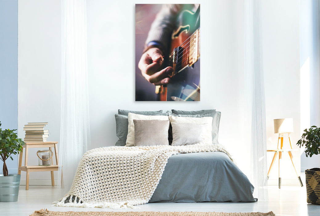 Premium Textil-Leinwand Premium Textil-Leinwand 80 cm x 120 cm  hoch Gitarren Liebe