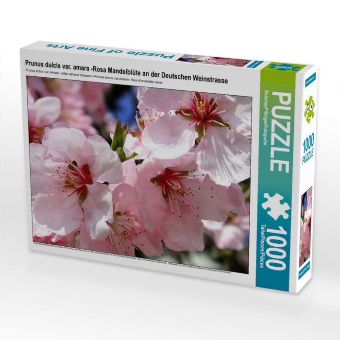 Prunus dulcis var. amara -Rosa Mandelblüte an der Deutschen Weinstrasse 1000 Teile Puzzle quer - CALVENDO Foto-Puzzle'