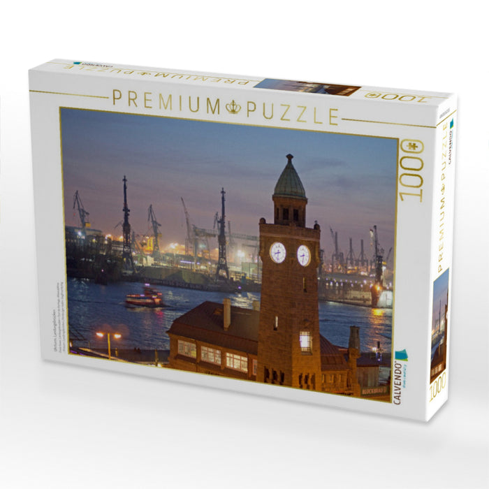 Uhrturm, Landungsbrücken - CALVENDO Foto-Puzzle'