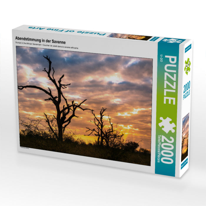 Abendstimmung in der Savanne 2000 Teile Puzzle quer - CALVENDO Foto-Puzzle'