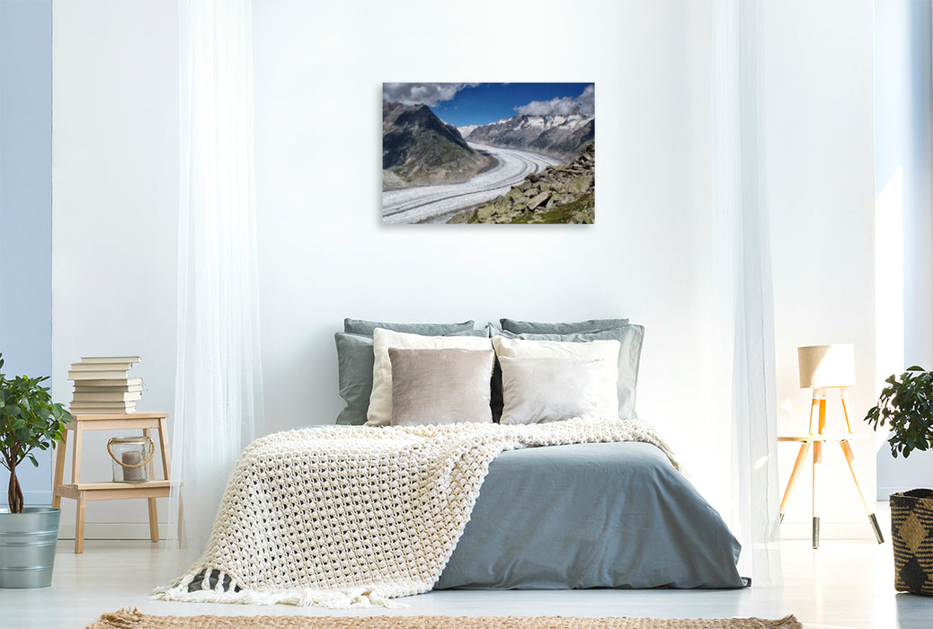 Premium Textil-Leinwand Premium Textil-Leinwand 120 cm x 80 cm quer Aletsch-Gletscher