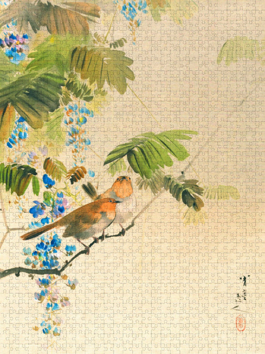 Watanabe Seitei (1851–1918): Vögel und Blumen, ca. 1887 - CALVENDO Foto-Puzzle'