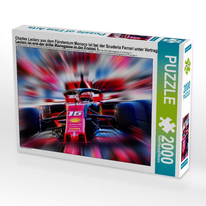 Charles Leclerc aus dem Fürstentum Monaco ist bei der Scuderia Ferrari unter Vertrag. Leclerc ist erst der dritte Monegasse in der Formel 1 2000 Teile Puzzle quer - CALVENDO Foto-Puzzle'