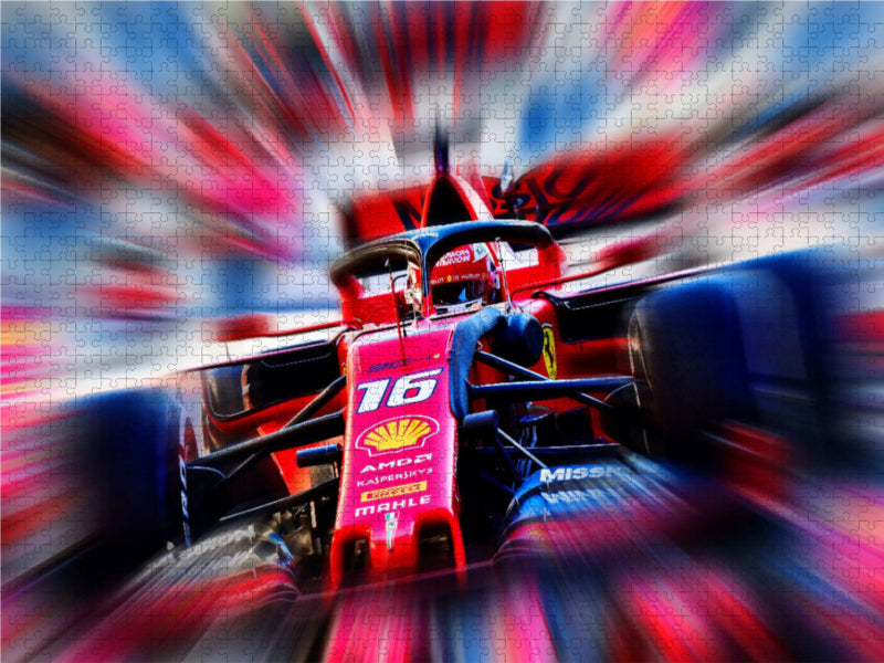 Charles Leclerc aus dem Fürstentum Monaco ist bei der Scuderia Ferrari unter Vertrag. Leclerc ist erst der dritte Monegasse in der Formel 1 2000 Teile Puzzle quer - CALVENDO Foto-Puzzle'