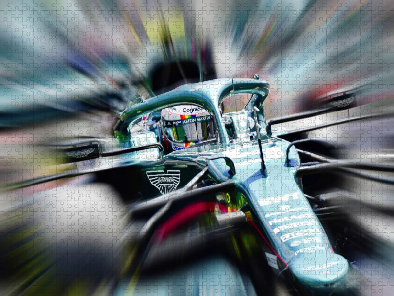 Der viermalige Weltmeister Sebastian Vettel aus Deutschland startete 2021 erstmals für das britische Team Aston Martin. - CALVENDO Foto-Puzzle'