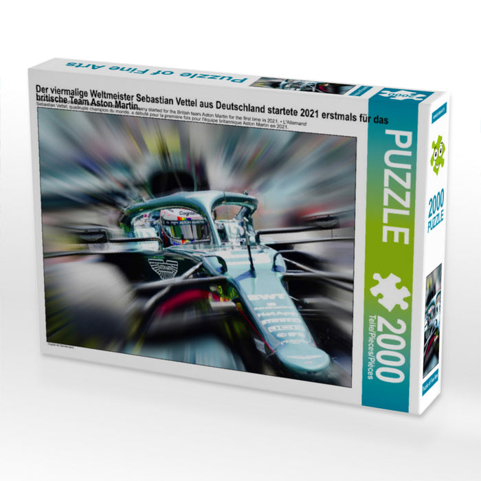 Der viermalige Weltmeister Sebastian Vettel aus Deutschland startete 2021 erstmals für das britische Team Aston Martin. 2000 Teile Puzzle quer - CALVENDO Foto-Puzzle'