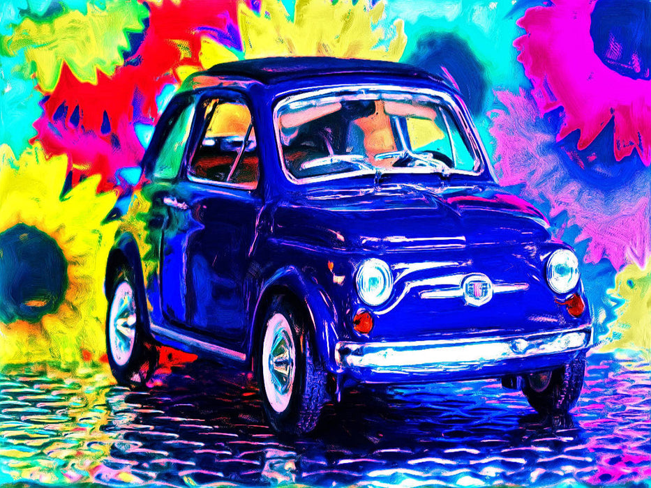 Knuffig, aber für große Menschen zu eng: der italienische Fiat 500 der ersten Generation. - CALVENDO Foto-Puzzle'