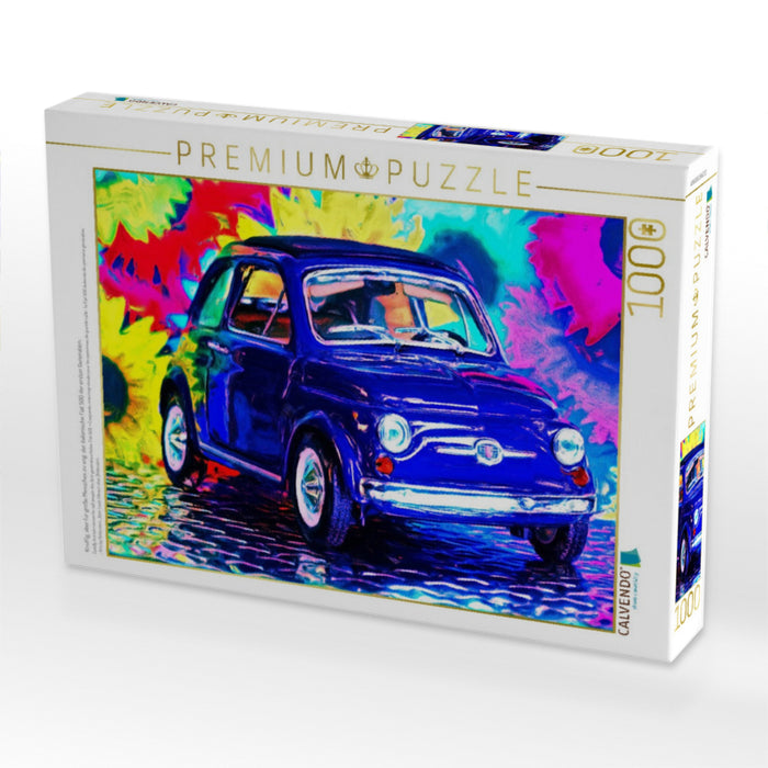 Knuffig, aber für große Menschen zu eng: der italienische Fiat 500 der ersten Generation. - CALVENDO Foto-Puzzle'