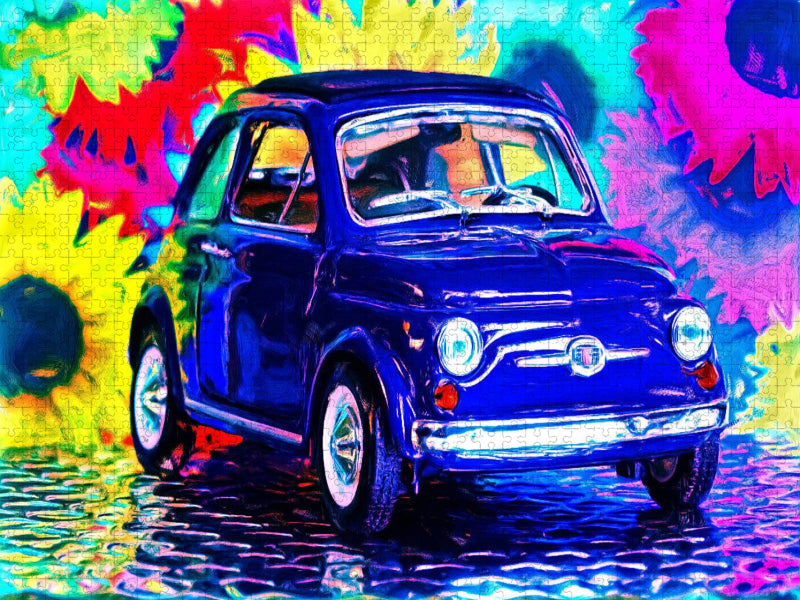 Knuffig, aber für große Menschen zu eng: der italienische Fiat 500 der ersten Generation. - CALVENDO Foto-Puzzle'