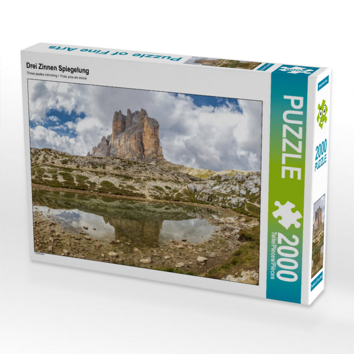 Drei Zinnen Spiegelung 2000 Teile Puzzle quer - CALVENDO Foto-Puzzle'